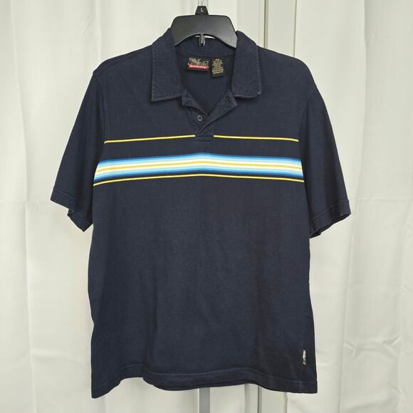 Vintage Quicksilver Navy Cotton Polo Relaxed Fit Shirt Skate Surf Y2K - Picture 1 of 5